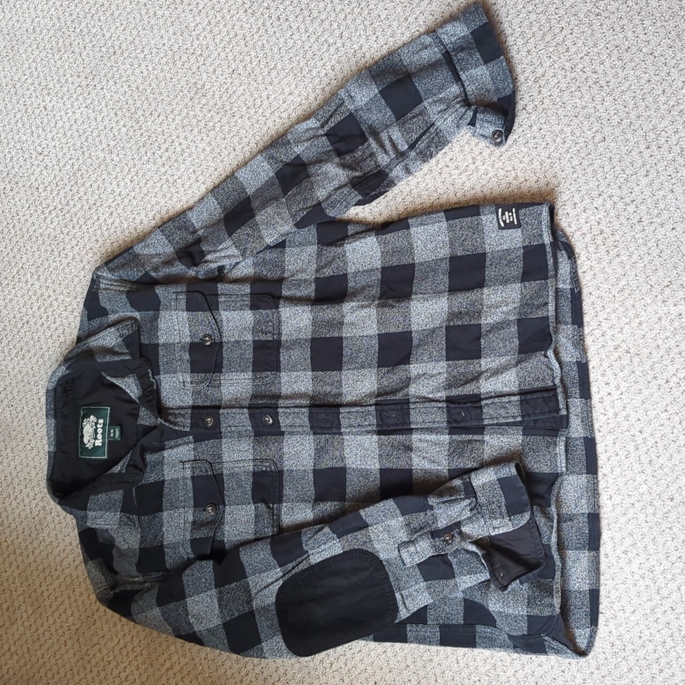Men's roots long warm sleeve button down shirt